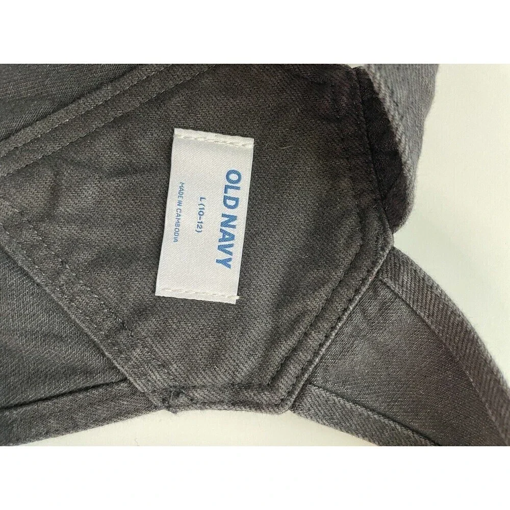 OLD NAVY Kid's Overalls Denim Black Cotton Unisex Boy's Girl's Large 10/12